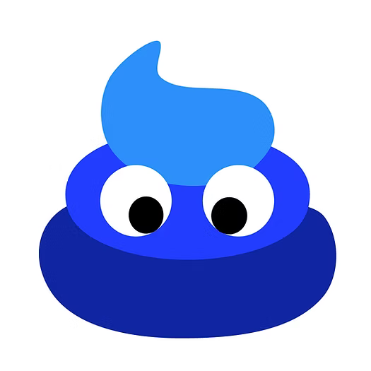 A blue poo emoji