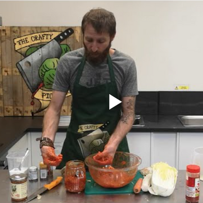 Crafty pickles Arthur Serini showing us how to make kimchi 