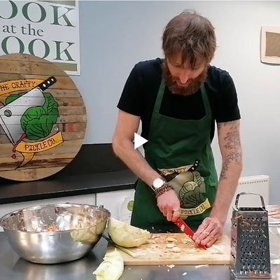 Arthur Serini showing you how to make sauerkraut