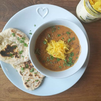 Black dal with Not Your Nana's Piccalilli Kraut