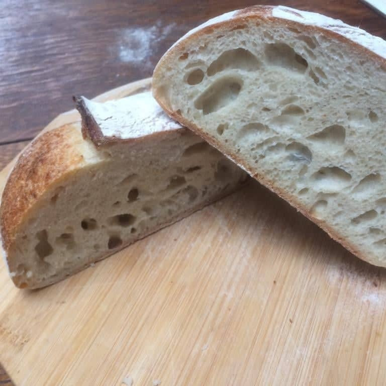 Sourdough loaf cross section