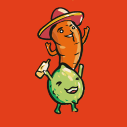 Animated carrot wearing a sombrero with a lime drinking tequila